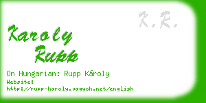 karoly rupp business card